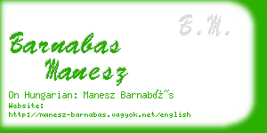 barnabas manesz business card